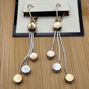 NWT Napier Medallion Leverback Drop Earrings